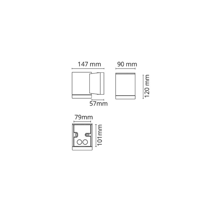 SG 624697 Metro Zwart 6.2W GU10 330lm 3000K Wit Ra 80