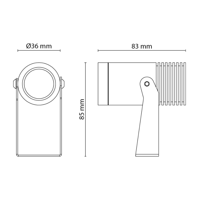 SG 630048 Hovden Micro Grafiet 4W IP67 250lm 3000K Wit Ra 80