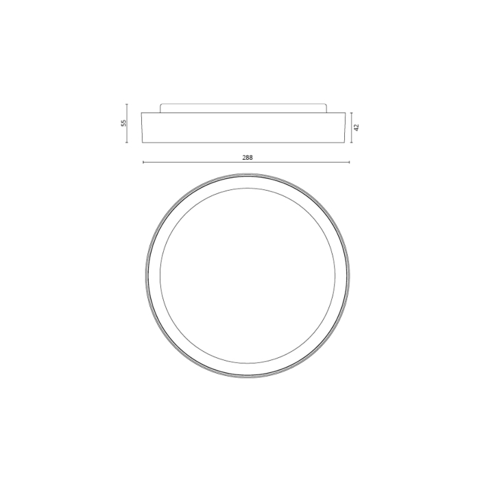 SG 606049 Disc 290 Zwart 1770lm 2700K Warm Wit Ra 80 DALI-2 / Push Dim