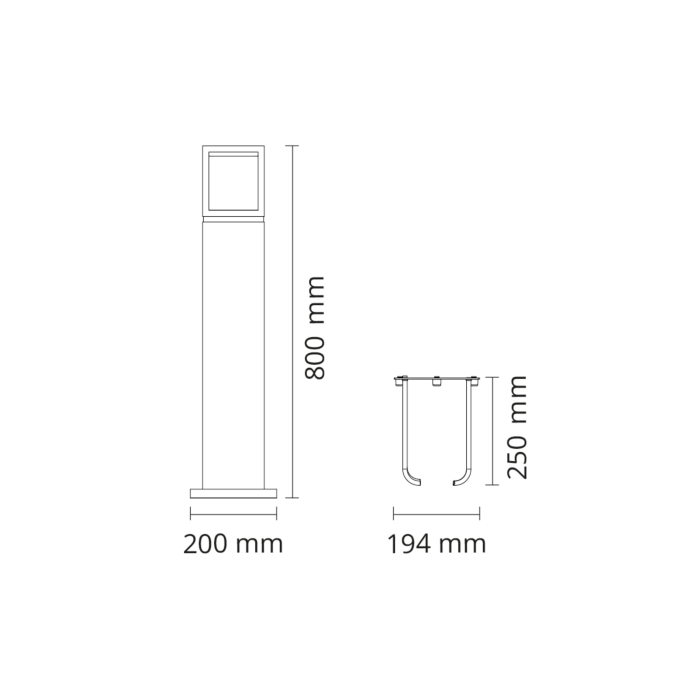 SG 630065 Fagernes Bollard Sokkellamp met Stopcontact Zwart 8W 270lm 2700K Warm wit Ra 80