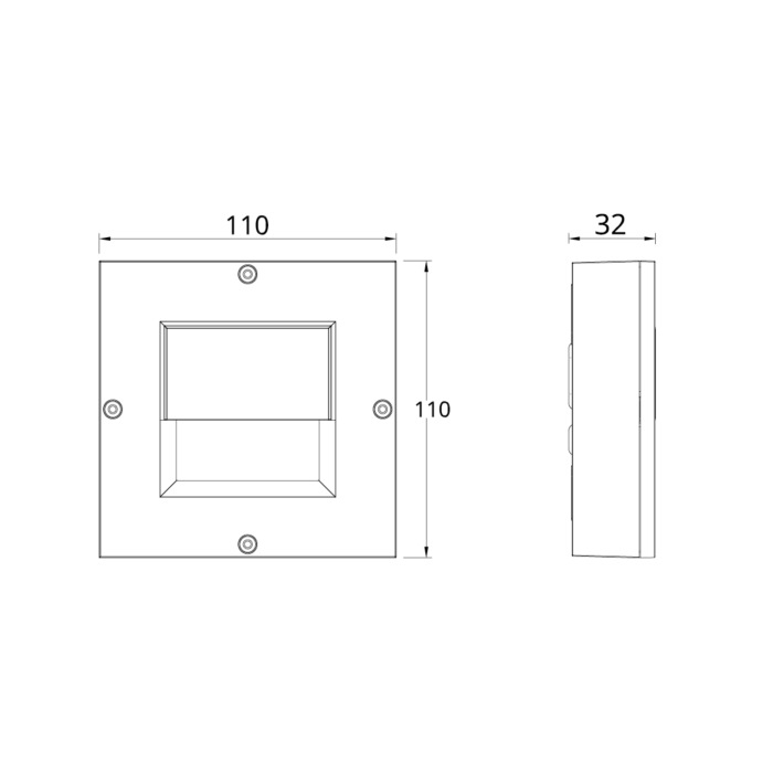 SG 923122 Callisto Wall Square Wit 3W LED 4000K Koel Wit Ra 80