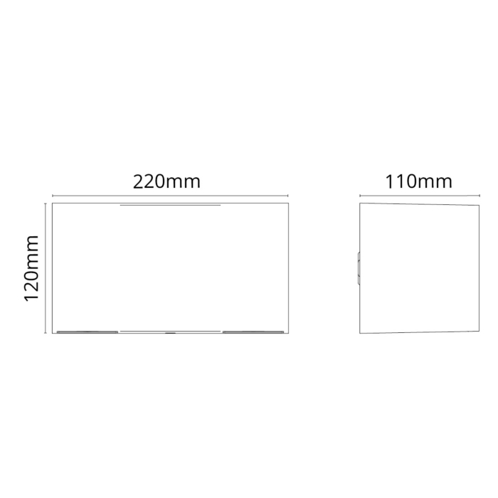 SG 641750 Artes Outlet Zwart met 2 x plug Stopcontactdoos 8W 2700K Warm Wit Ra 80