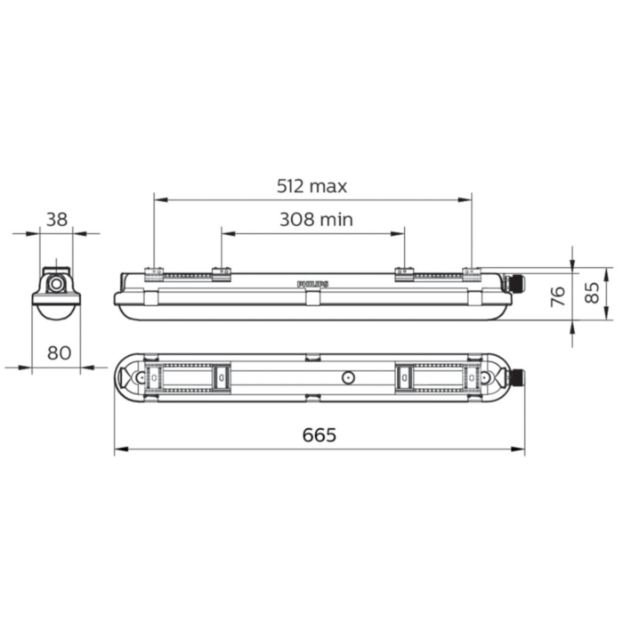 Philips 8720169502154 CoreLine Waterdicht WT120C 600 15W 840 IP65