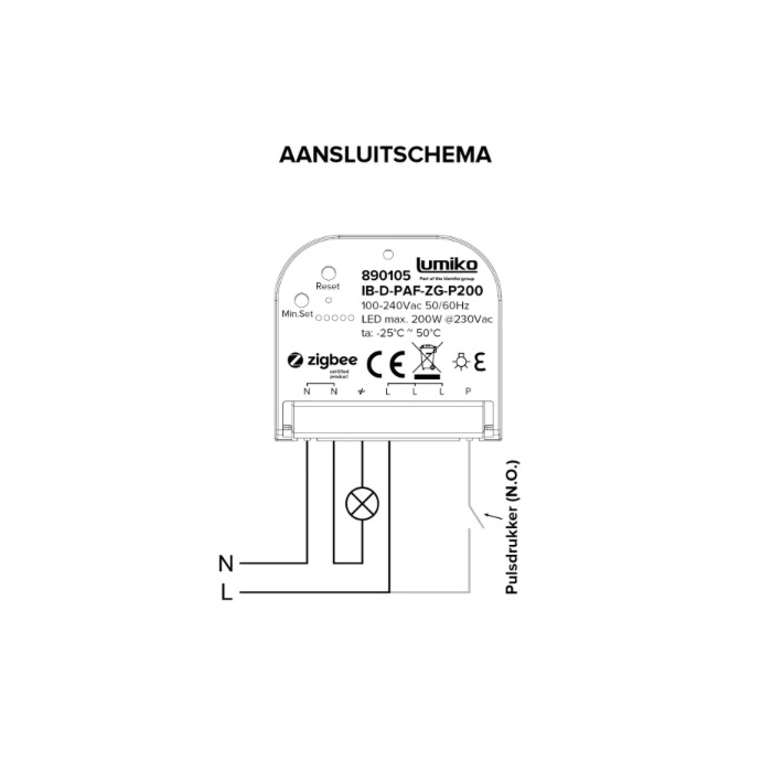 Klemko Lumiko 890105 LED Puls dimmer 1-200W Zigbee
