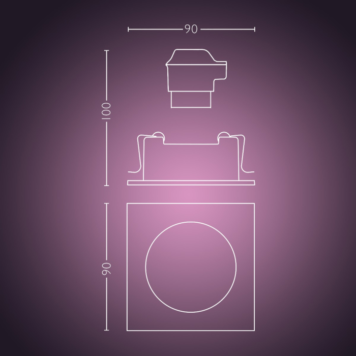 Philips 5055148P7 Hue Centura inbouwspot Hue White and Color Ambiance Aluminium (Verpakking 2022)