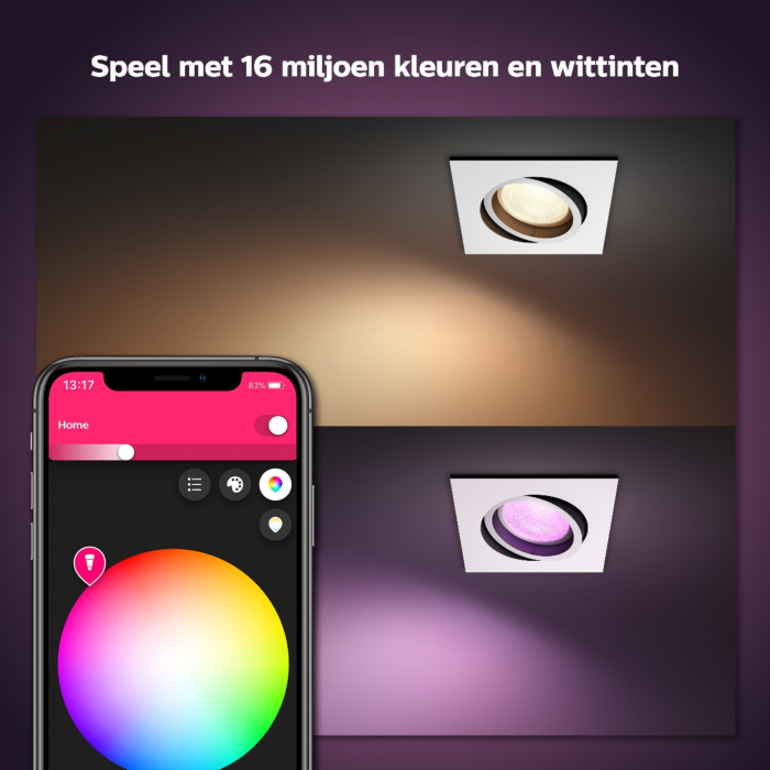 Philips 929003047701 Hue Centura inbouwspot Hue White and Color Ambiance Wit OP=OP