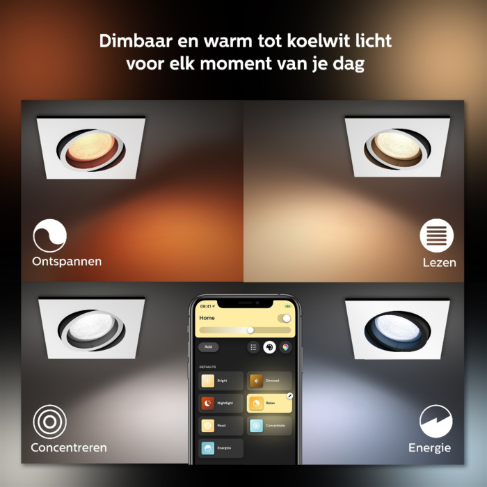 Philips 929003047701 Hue Centura inbouwspot Hue White and Color Ambiance Wit OP=OP