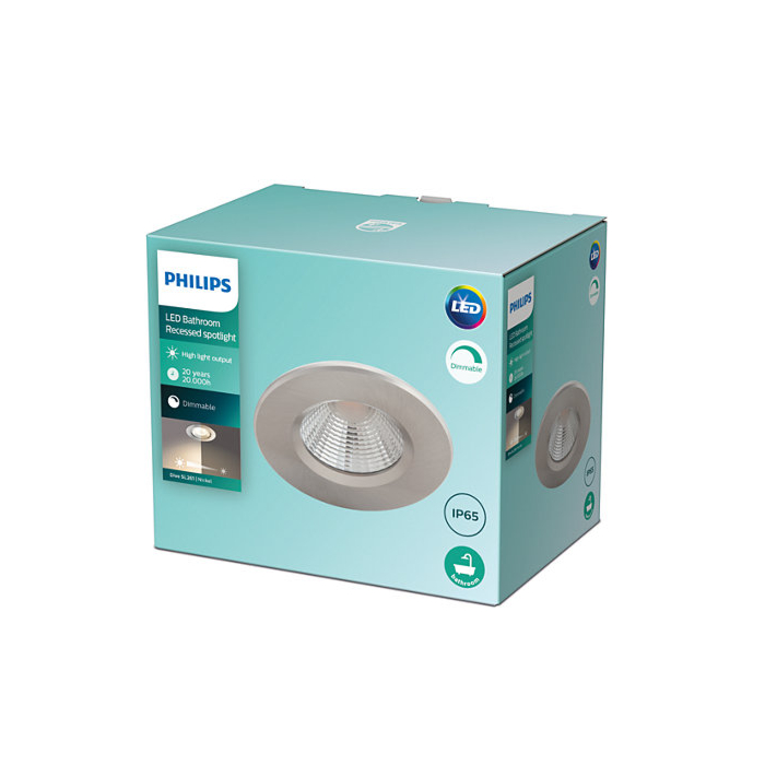 Philips 8718699755744 Inbouwspot Dive SL261 Reflector 5,5W Nikkel IP65 Warm wit