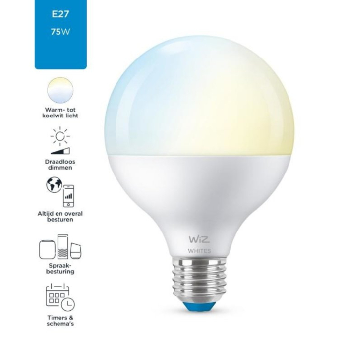 Wiz 8718699786335 Tunable White G95 E27 11W OP=OP