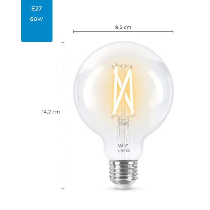 Wiz 8718699786694 Filament Tunable White Helder G95 E27 6,7W OP=OP