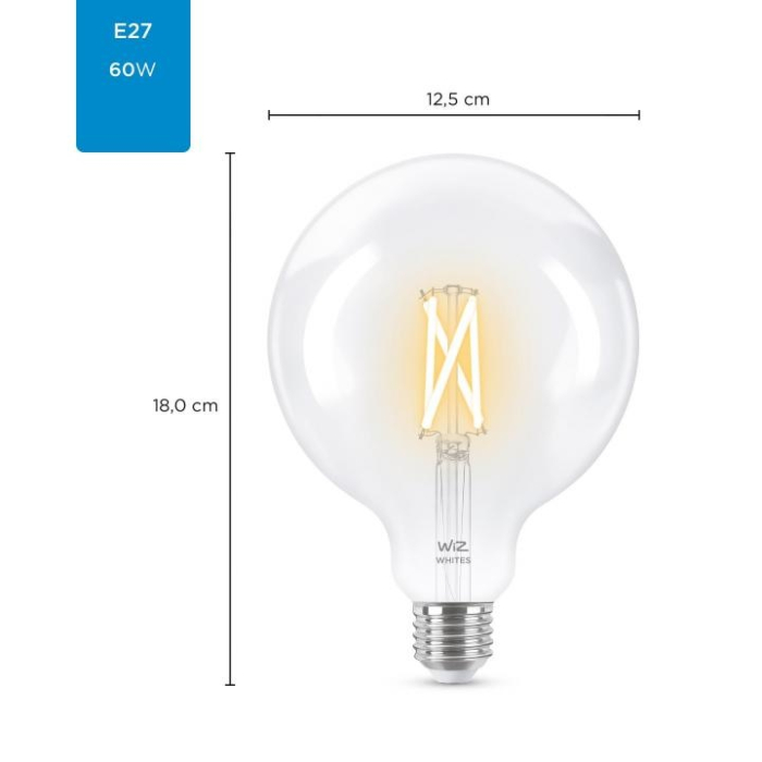 Wiz 8718699786717 Filament Tunable White Helder G125 E27 6,7W OP=OP