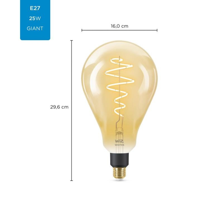 Wiz 8718699786854 Filament Amber PS160 E27 6,5W OP=OP