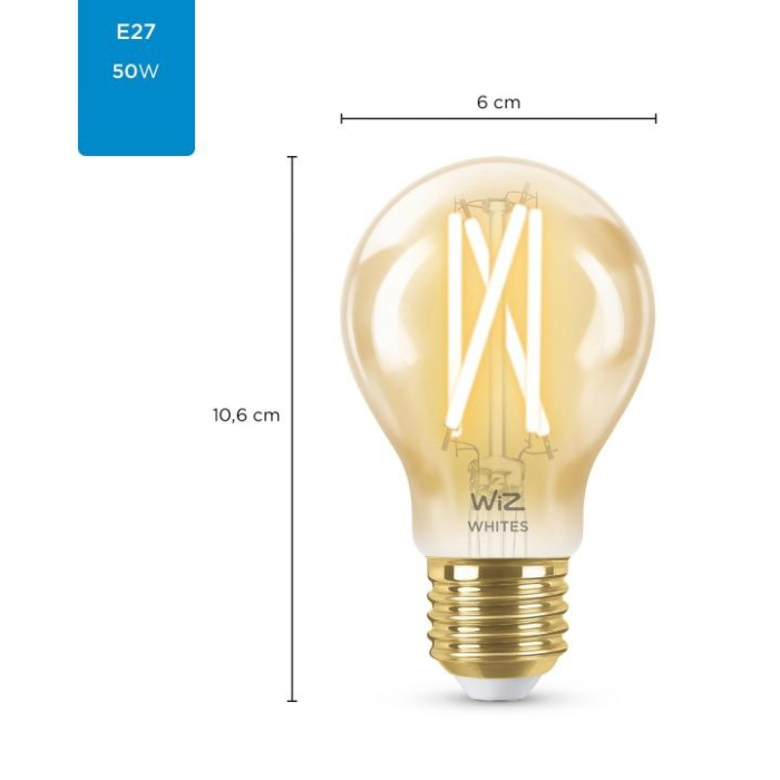 Wiz 8718699787219 Filament Amber A60 E27 6,7W OP=OP