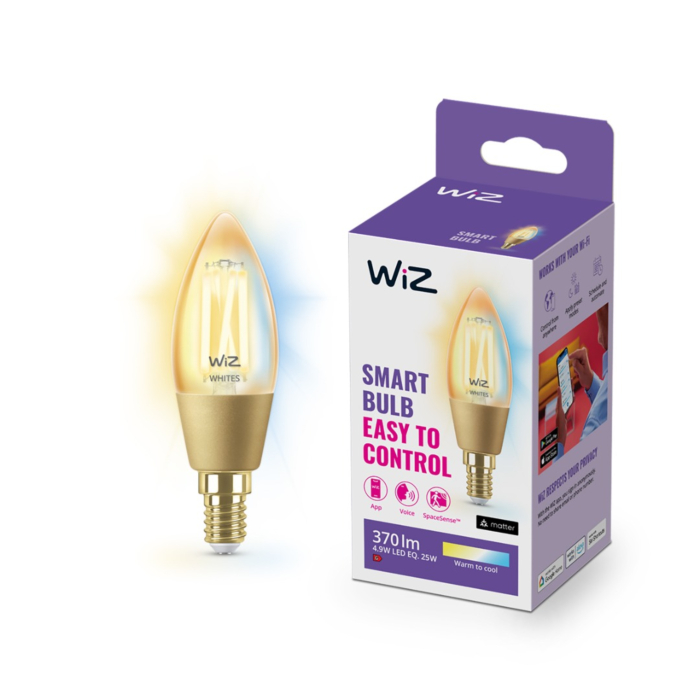 Wiz 929003017722 Filament Amber Warm tot Koelwit Licht C35 E14 4,9W