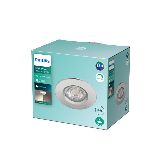 Philips 8718699789619 Inbouwspot Dive SL261 5W Chroom IP65 Warm wit