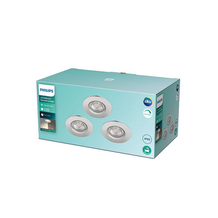 Philips 8718699789657 Inbouwspot Dive SL261 5W Chroom IP65 Warm wit (3 stuks)