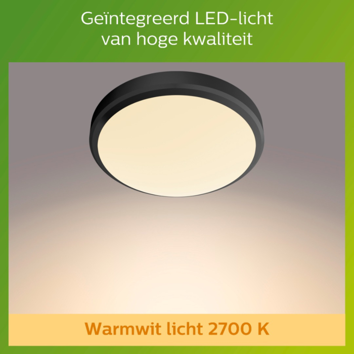 Philips 929003190801 Doris 6W Warm wit IP54 Zwart
