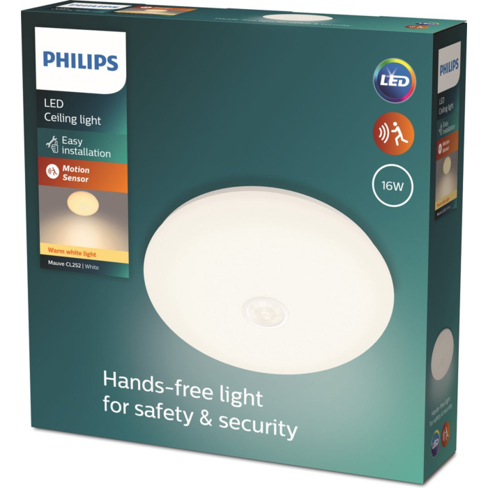 Philips 929003195801 LED plafondlamp Mauve 16W Wit Bewegingsmelder (groot)