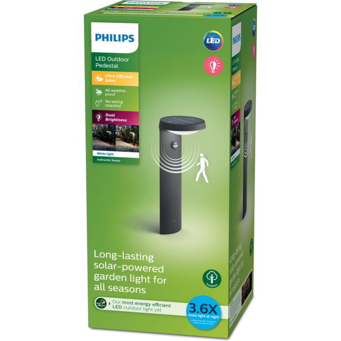 Philips 929003260401 Sokkellamp op zonne-energie Tyla Antraciet Sensor 