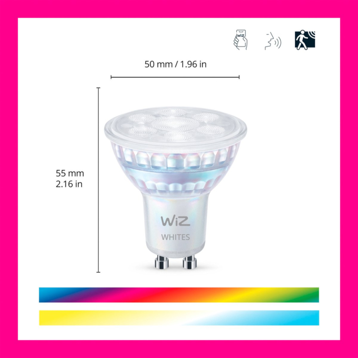 Wiz 929003772333 Spot 4,7W GU10 Gekleurd en Wit Licht (3-pack)