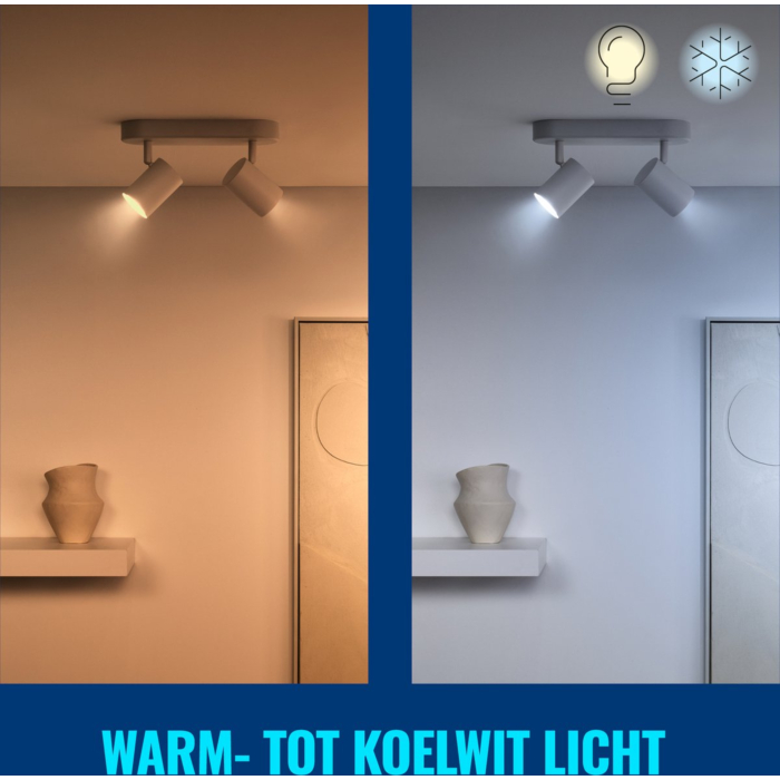 Wiz 929003772333 Spot 4,7W GU10 Gekleurd en Wit Licht (3-pack)