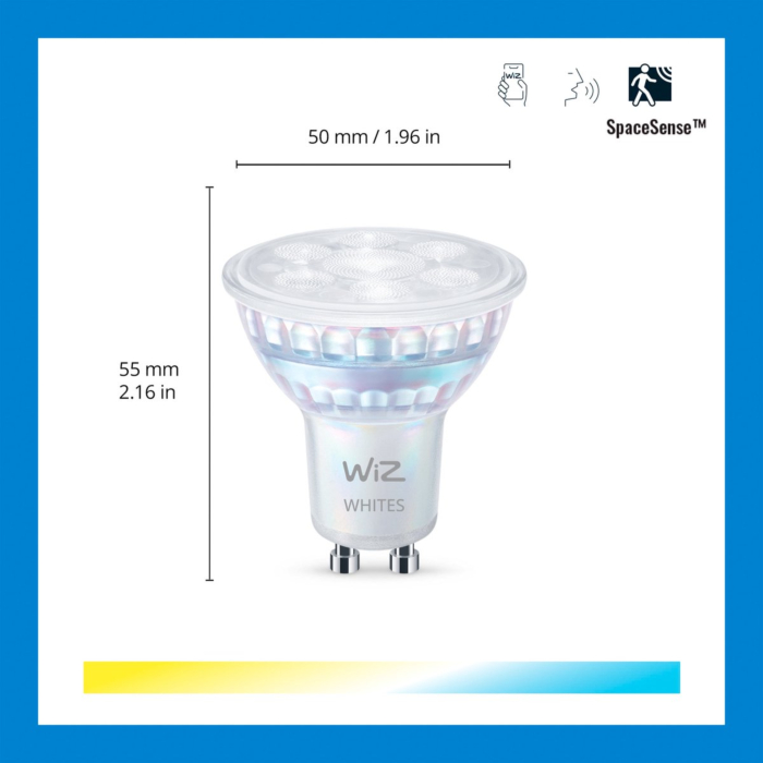 Wiz 929003772242 Spot 4,7W GU10 Warm tot Koelwit Licht (2-pack)