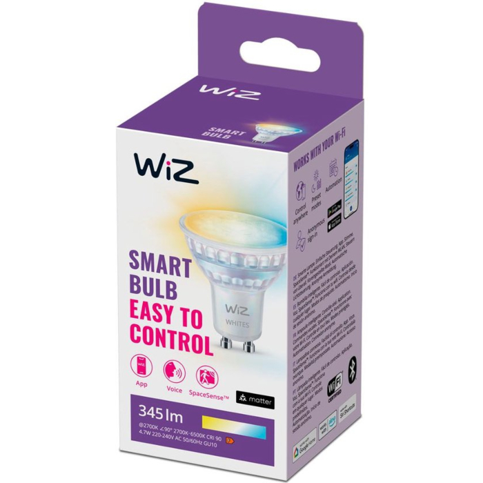 Wiz 929003772222 Spot 4,7W GU10 Warm tot Koelwit Licht