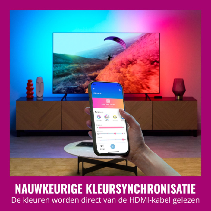 Wiz 929004667801 HDMI sync box met tv verlichting voor tv's van 55"-65"​ 