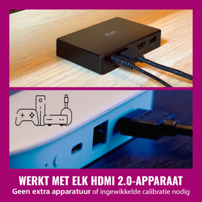 Wiz 929004667901 HDMI sync box met tv verlichting voor tv's van 75"-85"​ 