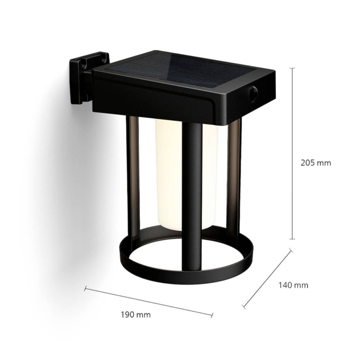 Philips 929003363801 Wandlamp op zonne-energie Camill RD Zwart Sensor 