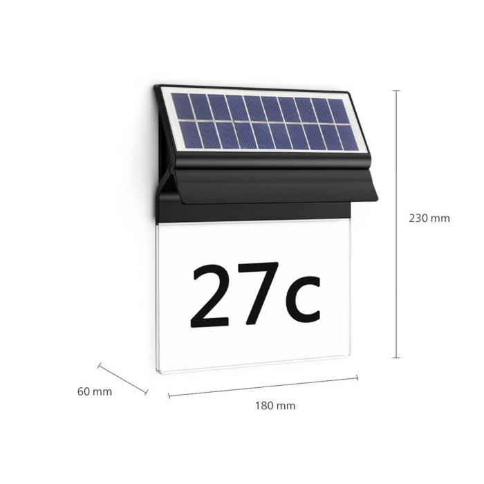 Philips 929003364301 Huisnummerlamp op zonne-energie Enkara Zwart Sensor 