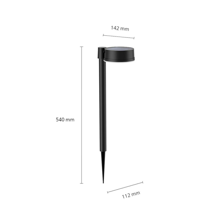 Philips 929004066201 Tuinspies op zonne-energie Vynce Zwart
