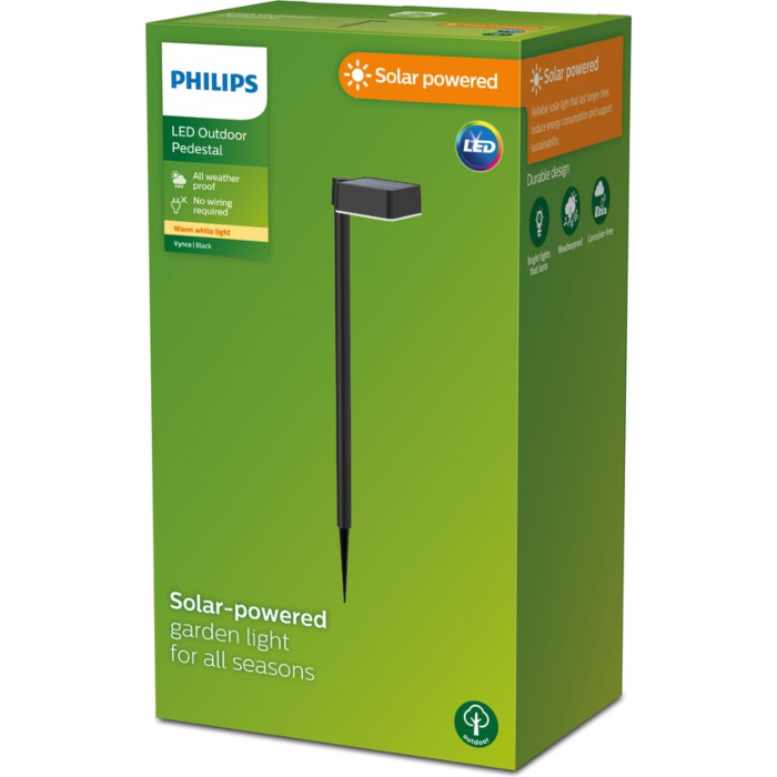 Philips 929004066401 Tuinspies op zonne-energie Vynce Zwart
