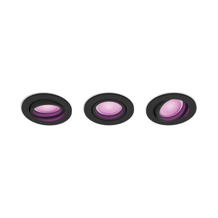 Philips 929003809501 Hue Centura inbouwspot Hue White and Color Ambiance Zwart (3-pack)