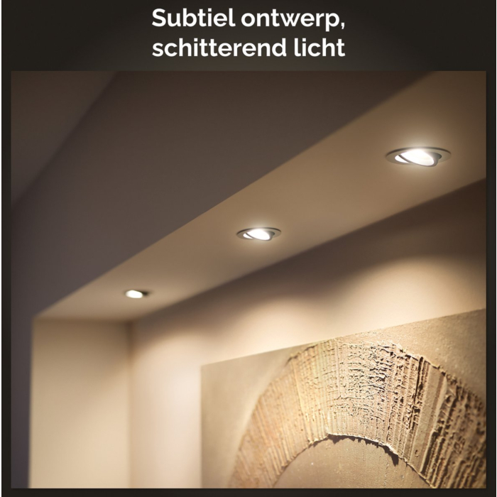 Philips 929003810801 Hue Milliskin Inbouwspot Hue White Ambiance (GU10) Kleur aluminium