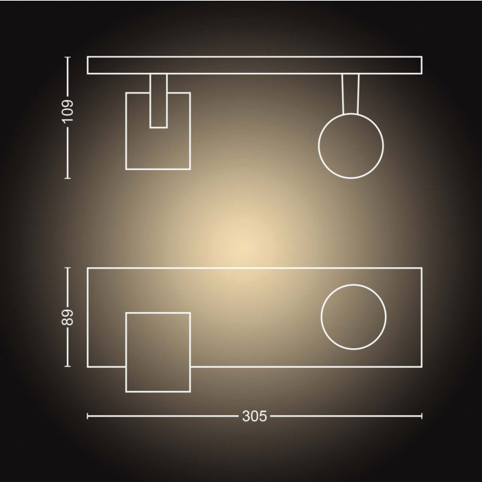 Philips 929003812001 Hue Runner 2-Spots White Ambiance Wit inclusief DIM Switch