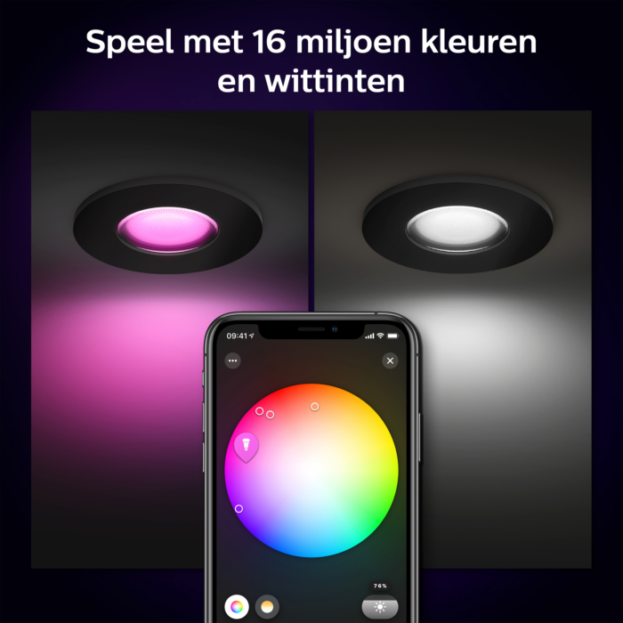 Philips 929003812601 Hue Xamento Zwart inbouwspot White and Color Ambiance
