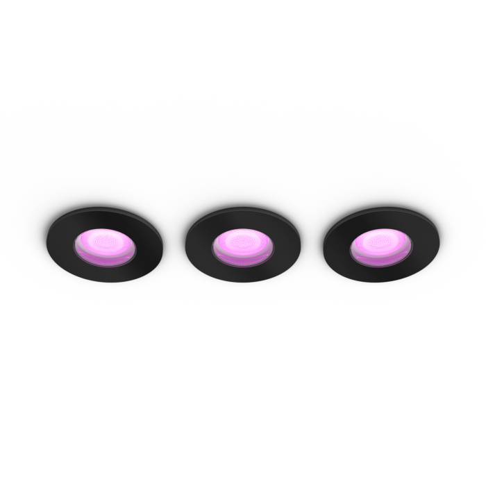 Philips 929003812701 Hue Xamento Zwart 3x inbouwspot White and Color Ambiance