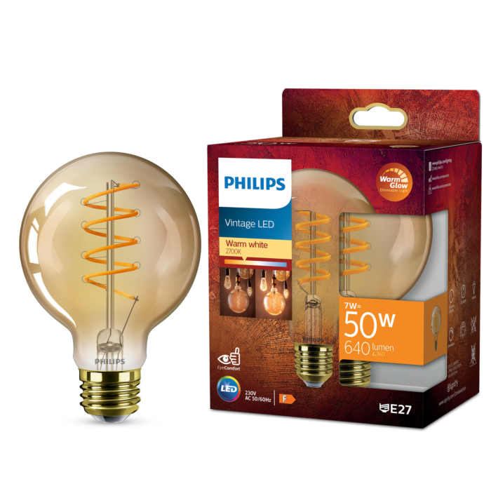 Philips Vintage LED G95 7-50W E27 Warmglow