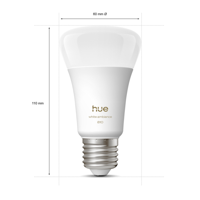 Philips Hue White Ambiance A60 - E27 slimme lamp - 810 - 2-pack