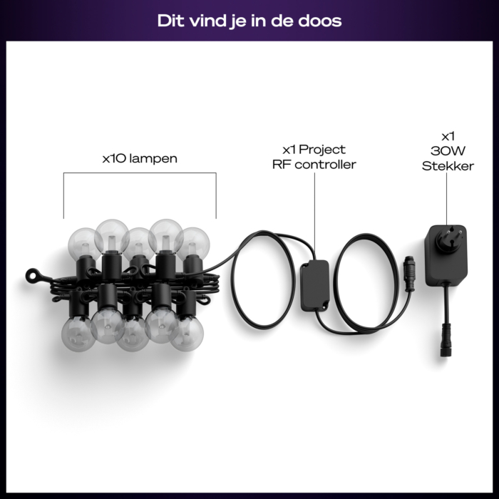 Philips Hue Festavia lichtslinger voor buiten met bolvormige lampen 7 meter