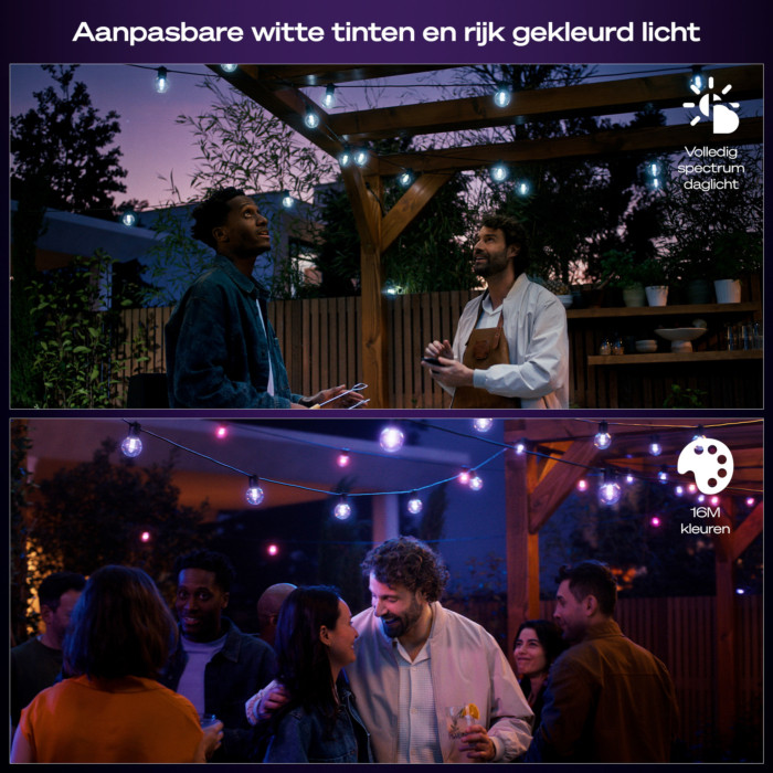 Philips Hue Festavia lichtslinger voor buiten met bolvormige lampen 7 meter verlenging