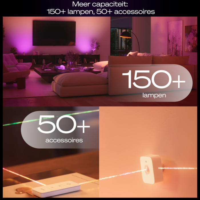 Philips Hue Starterkit: 3 GU10 lampen Color + dimmer switch + Bridge Pro + 3 Inset Trend 75 GU10 Wit