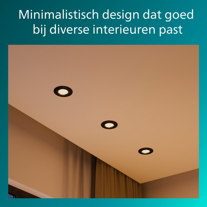 Philips Peridot Inbouwspot Richtbare spot GU10 Zwart (3-pack)
