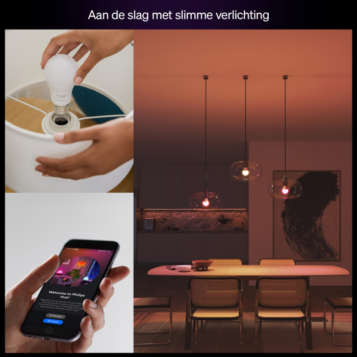 Philips Hue Essential A60 - slimme lamp - 806 lm - 8W - 3-pack