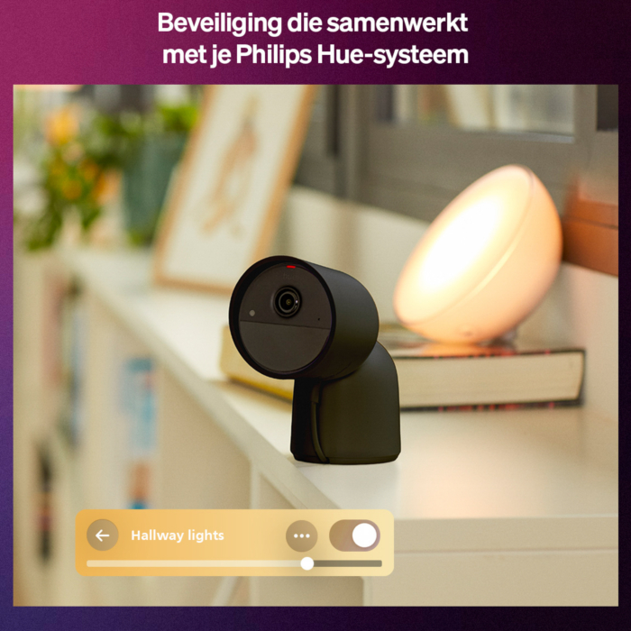 Philips Hue Secure 2K beveiligingscamera met cameravoet Zwart