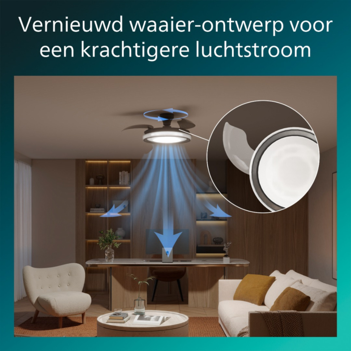 Philips Bliss LED-plafondlamp met ventilator Zwart