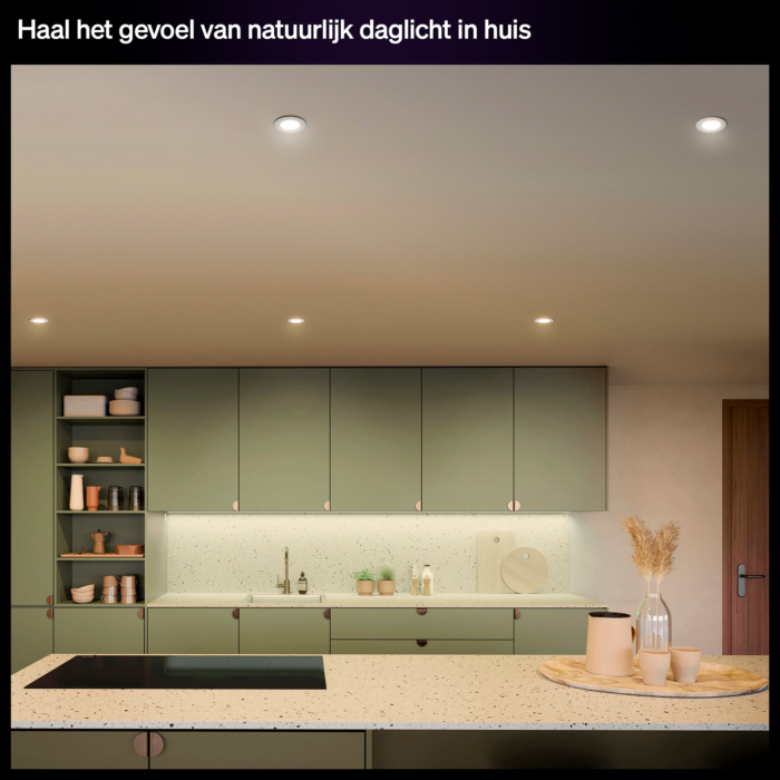 Philips Hue inbouwspot dun van 90 mm Wit 3-pack