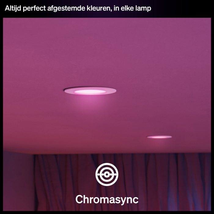 Philips Hue inbouwspot dun van 90 mm Wit 3-pack