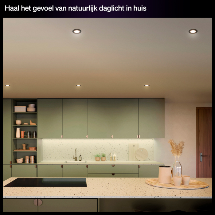 Philips Hue inbouwspot dun van 90 mm Zwart 3-pack